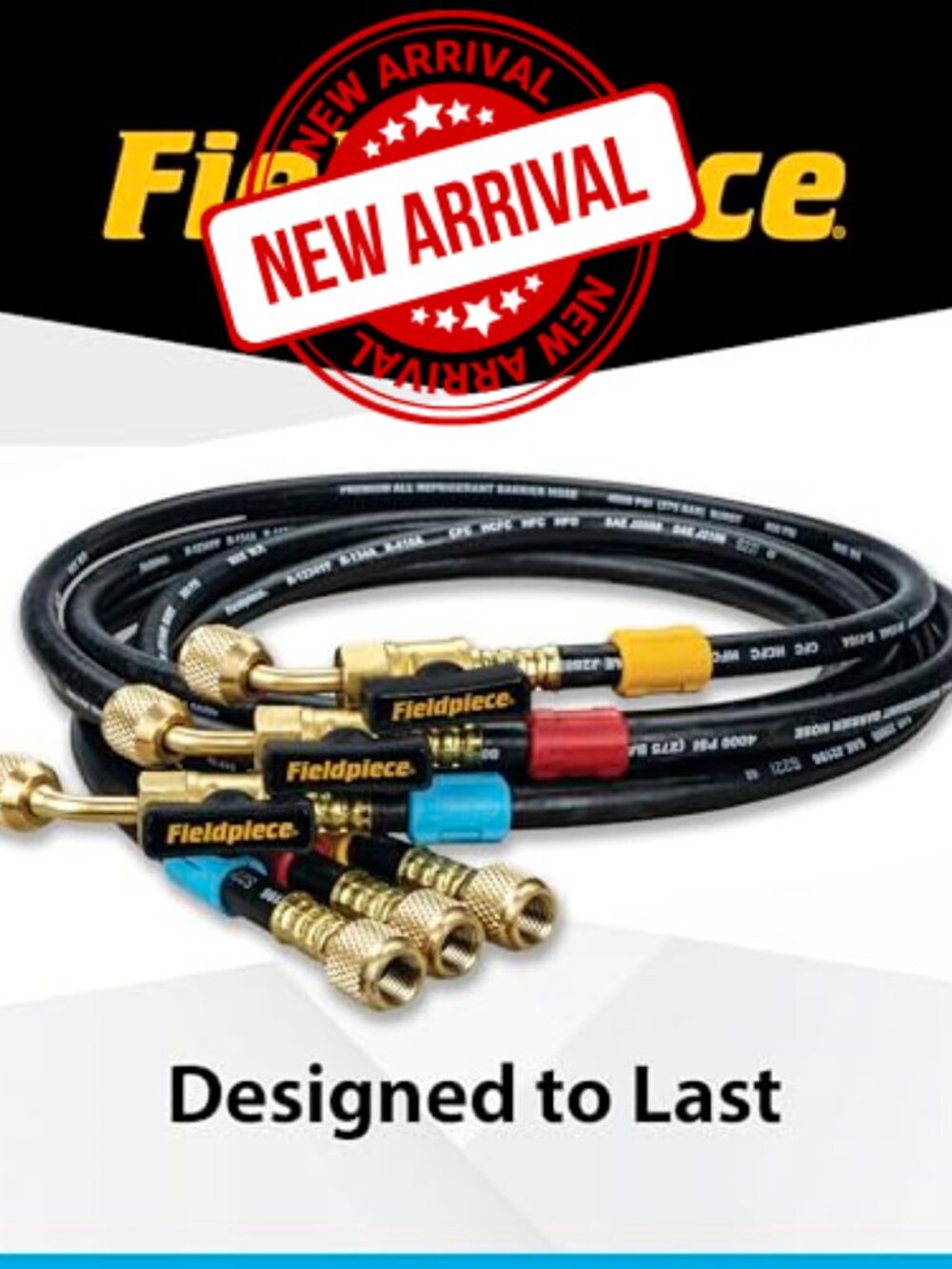 Fieldpiece HVAC Charging Hoses 3-Pack AC Refrigerant Manifold Hoses